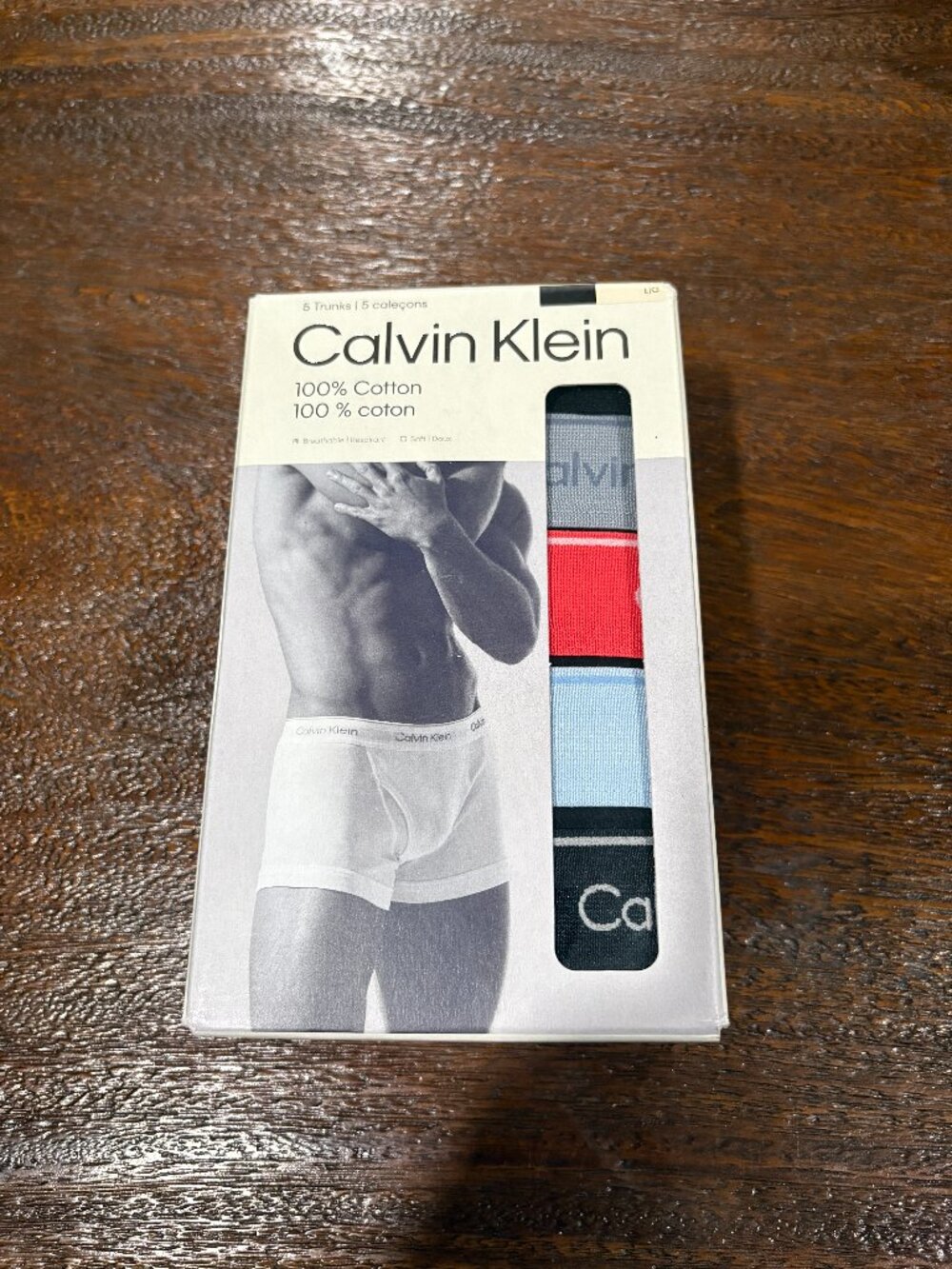 Calvin Klein 5 Men's Trunks Underwear sz Large L Cotton Black NIB NEW